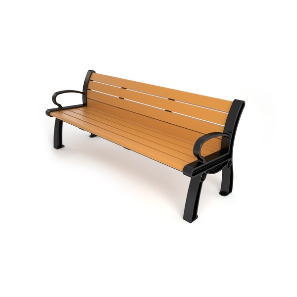 Cedar 6' Heritage Bench with Black Frame